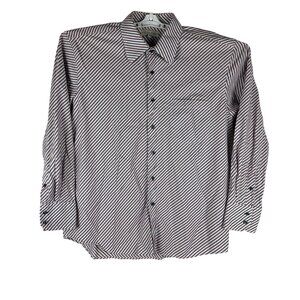 Eighty Eight Men's XL Red & Blue Striped Button-Down Shirt 100% Cotton